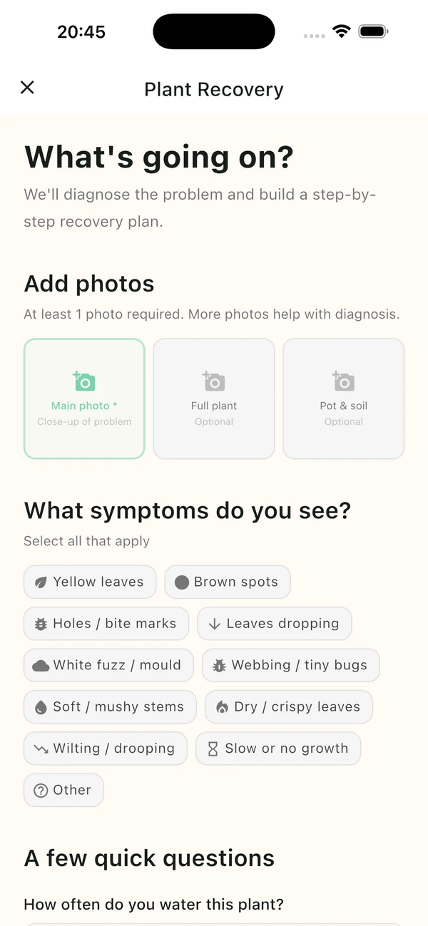 PlantLyfe plant recovery and health diagnosis
